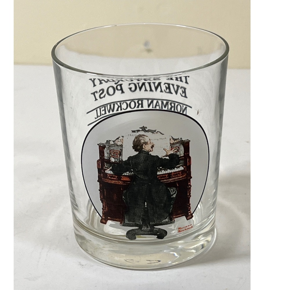 Vintage Norman Rockwell Saturday Evening Post Wedding March Glass‎ Tumbler